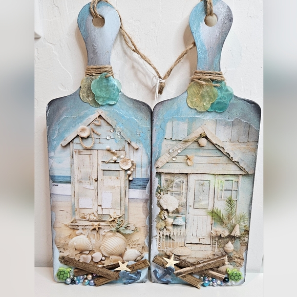 Beautiful Beach Getaway Wooden Charcuterie Boards. Set of 2. - Picture 15 of 16